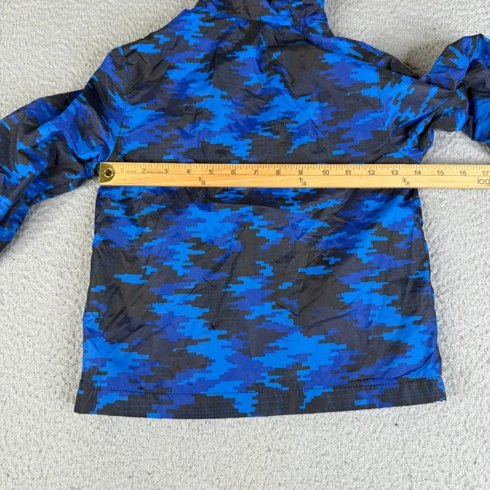 Free Country Jacket Boy XS 5/6 Blue Digital Camo Windshear Hood Fleece Lined Zip